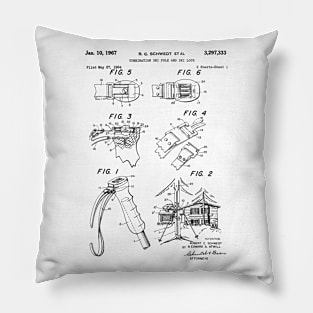 Combination Ski Pole & Ski Black Patent Pillow