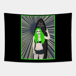 Summer Goth Green Wave Tapestry