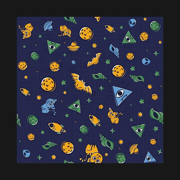 Halloween in space | pattern by Hakubiya