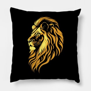 lion fur art without background with color according to surface Pillow