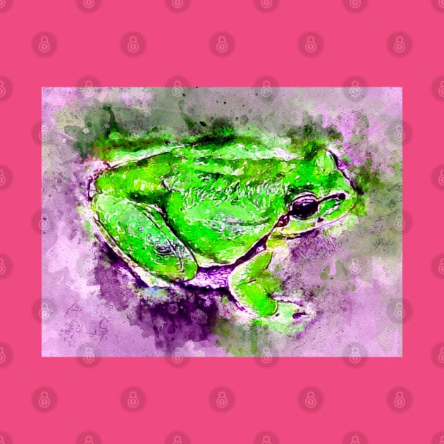 Watercolor Tree Frog by danieljanda