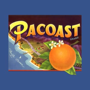 Vintage Pacoast Brand Fruit Crate Label T-Shirt