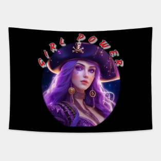 Girl power, violet eyed pirate Tapestry