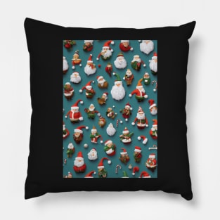 Christmas Seamless Pattern, Santa and Christmas Gnomes #8 Pillow