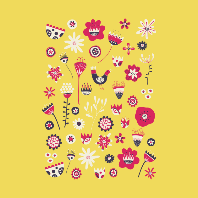 Scandi Birds and Flowers by NicSquirrell