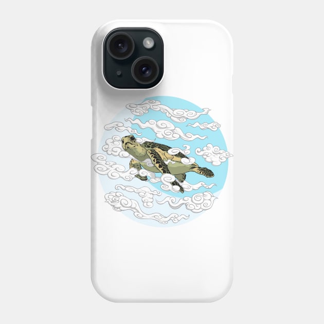 Turtle Flying In The Skies Phone Case by felipeoferreira