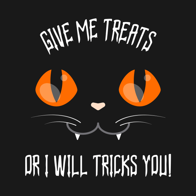 Halloween Funny Cat Meme Trick or Treat by Helena Morpho 