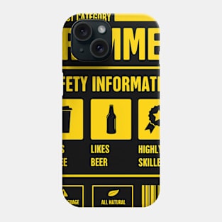 Drummer Safety Information | Funny Percussion Phone Case