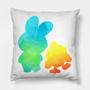 Bunny and Duck Inspired Silhouette Pillow