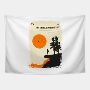 Phu Kradueng National Park Vintage Minimal Travel Poster Tapestry