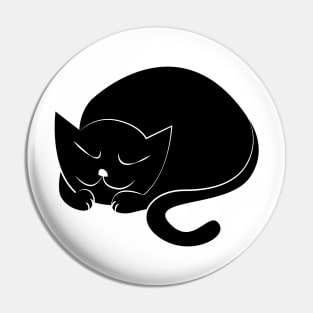 Sleeping Black Cat Pin