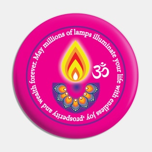 🎆❤️Happy Diwali with traditional wish, pink Pin