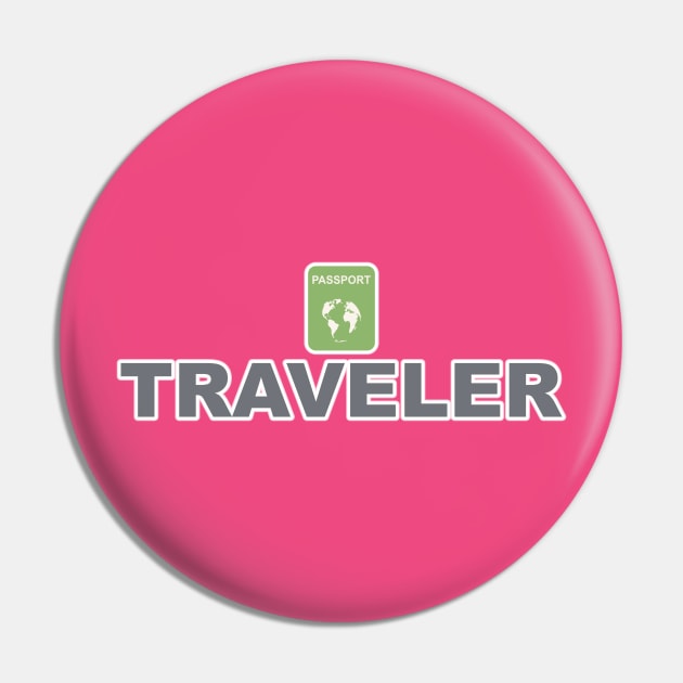 Traveler Jetsetter Globetrotter World Freelancer Pin by Grassroots Green