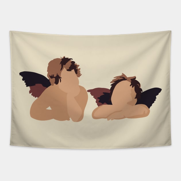 Minimal Sistine Cherubs Tapestry by Bleachie