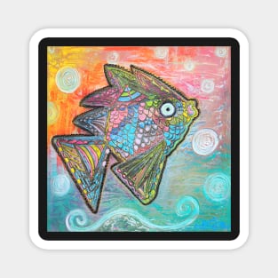 Psychedelic Fish Magnet