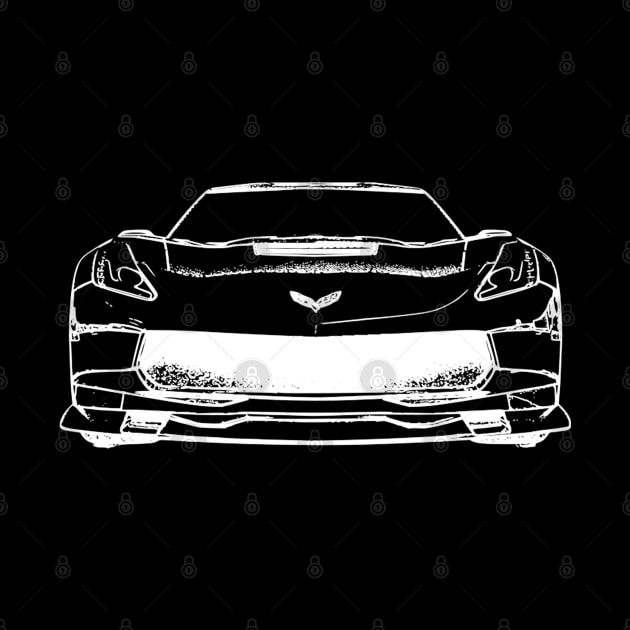 Corvette C7 White Sketch by CharlieCreator