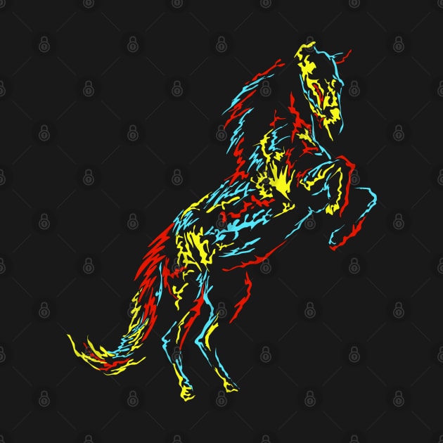 horse abstract colorful by Mako Design 