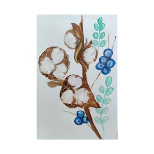 Cotton Flower illustration in watercolours T-Shirt