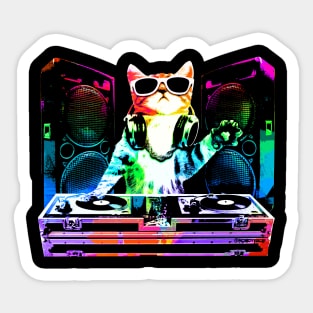 Funny Cute DJ Cat Sticker for Sale by Nextlevellife