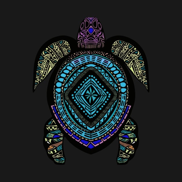 Boho Sea Turtle Mandala Art - Unique and Colorful Design by TeeTrendz