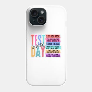 It’s Test Day You Got This, Rock the Test, Test Day Dalmatian Dots, Groovy Testing Phone Case