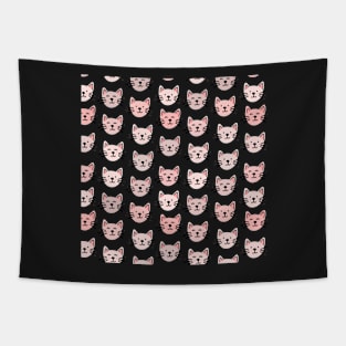 Cute cat pattern in white Tapestry