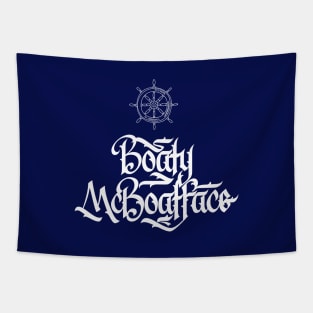 Boaty McBoatface Funny Nautical Calligraphy Tapestry