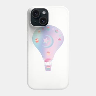 Pastel cupcake hot air balloon - Kawaii Phone Case