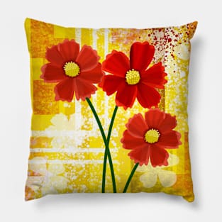 Red Flowers Pillow