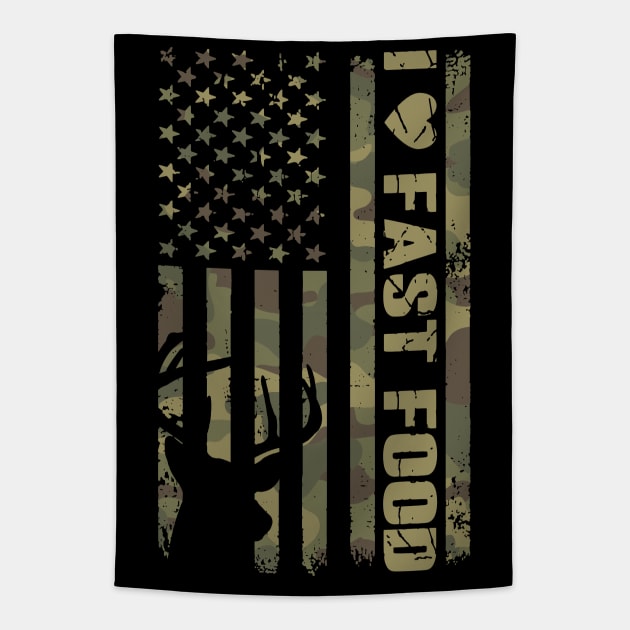 I Love Fast Food Tapestry by Etopix