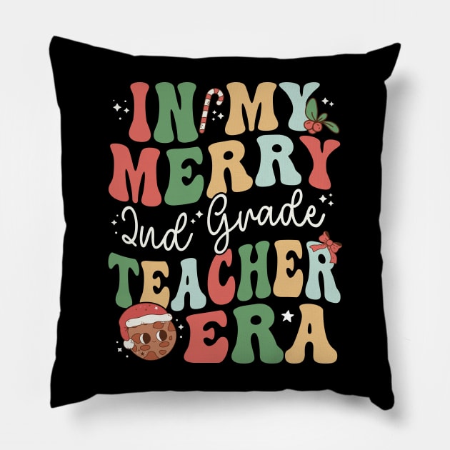 In My Merry 2nd Grade Teacher Era Second Grade - Christmas Pillow by Krishnansh W.