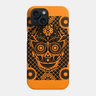 Orange skull paperworks ecopop Phone Case