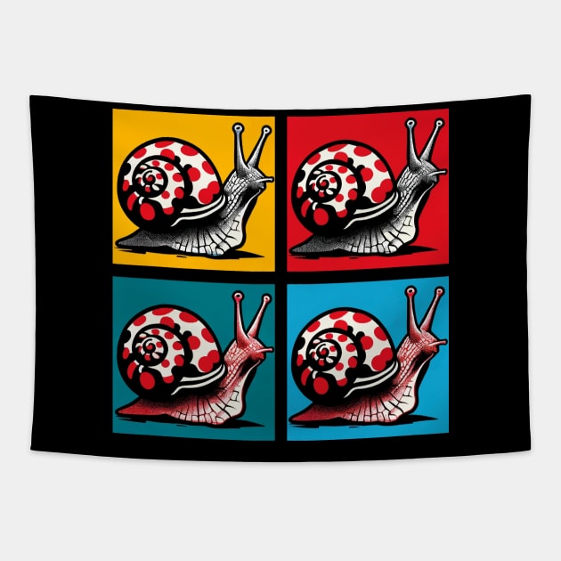 Pop Red Spotted Snail - Cool Aquarium Fish Tapestry by PawPopArt