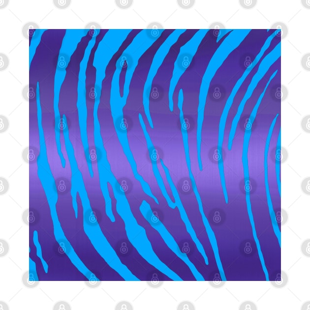 Metallic Tiger Stripes Purple Blue by BlakCircleGirl