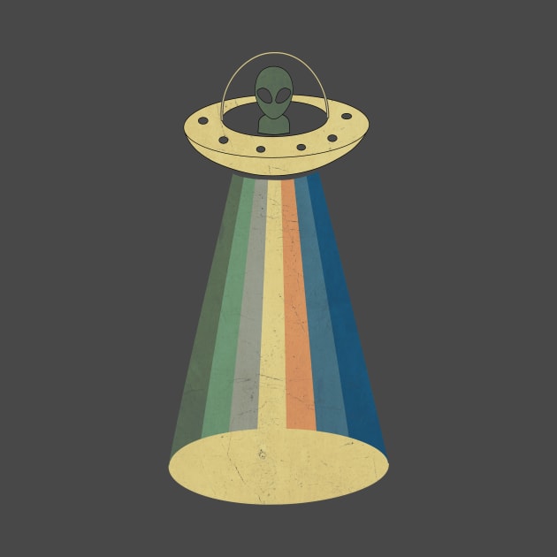 Vintage Alien UFO Abduction Retro by JohnnyxPrint