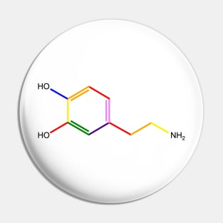 Dopamine Rainbow Molecule Chemistry Pin