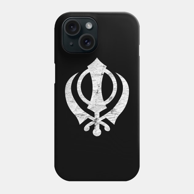 Khanda (Sikh symbol) -  Vintage Faded Style Design Phone Case by DankFutura