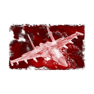 Aviation Fighter Jet Xray red T-Shirt