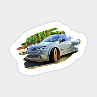 Renault Megane R26 Action Art Print Magnet