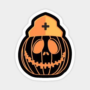 Pumpkin in a Nurse hat funny Nurse Halloween design Magnet