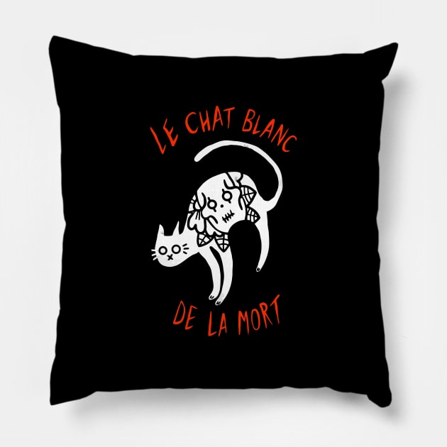 LE CHAT BLANC DE LA MORT Pillow by LegendDerry