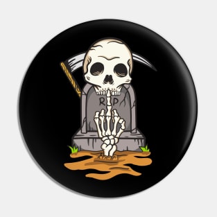 skull grave Pin