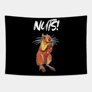 Nuts! Squirrel animal funny pun Tapestry