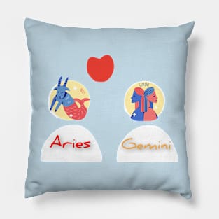 Aries Loves Gemini Pillow