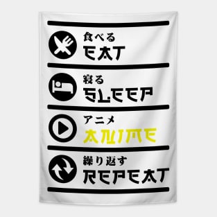 EAT SLEEP ANIME REPEAT Tapestry