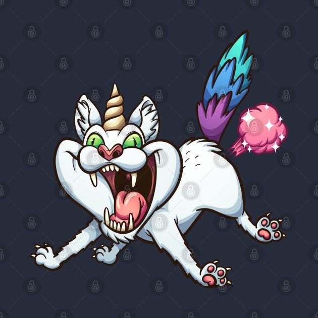 Crazy farting caticorn by memoangeles