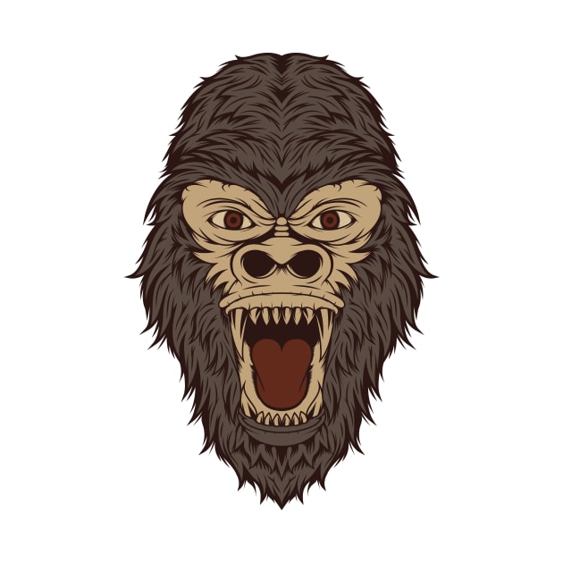 Vintage Roaring Gorilla by JagatKreasi