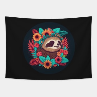 Sloth's Happy Mood: Cool and Adorable Sticker Tapestry