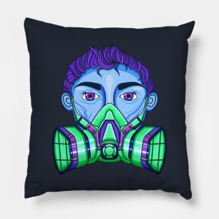 Quarantine Cyberpunk Gas Mask T-Shirt Pillow