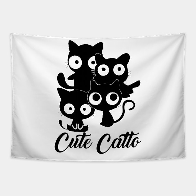 Cute catto Tapestry by Ashygaru